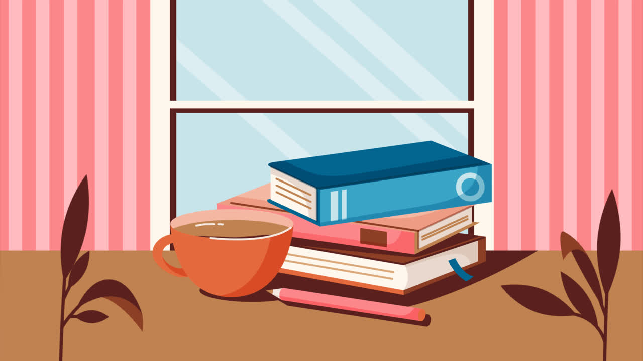 Motion Graphic of Flat background for world book day celebration