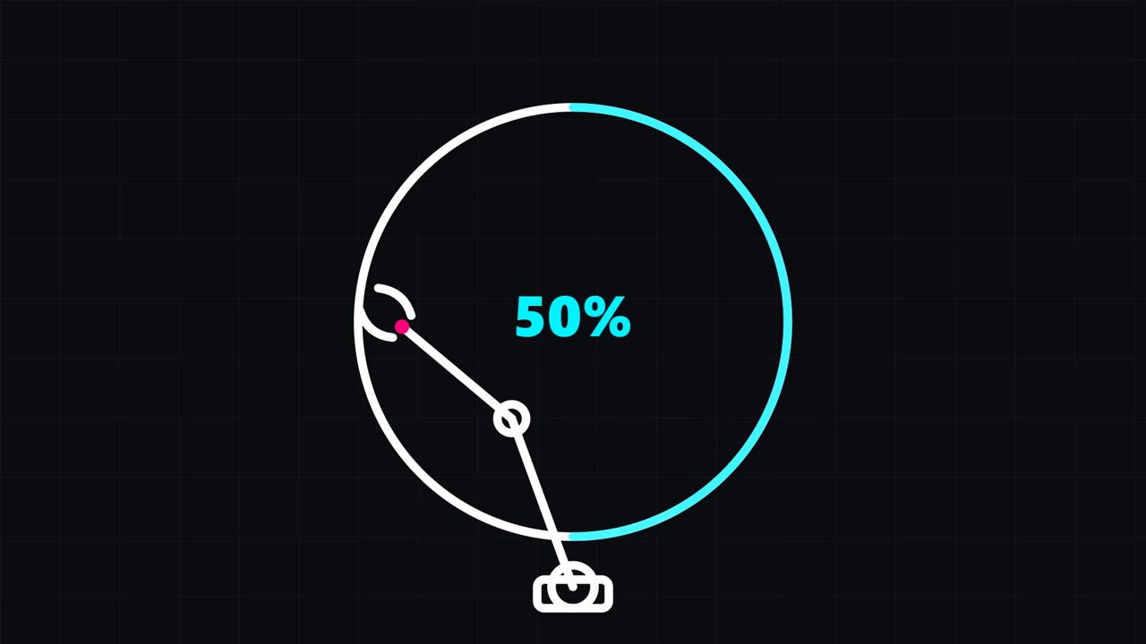 Animated Loading Progress Bar with Robotic Arm Graphic