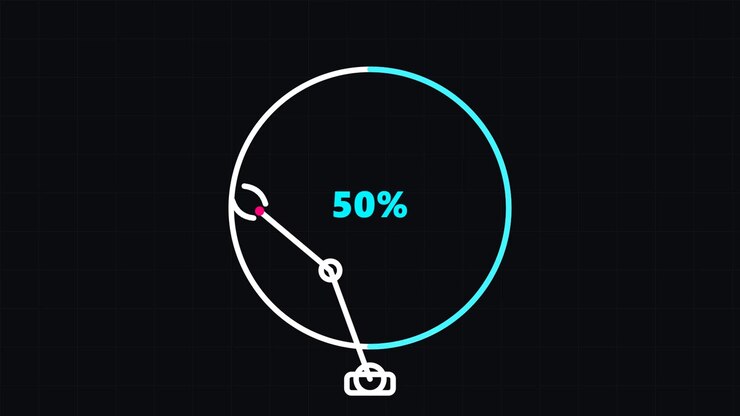 Animated Loading Progress Bar with Robotic Arm Graphic
