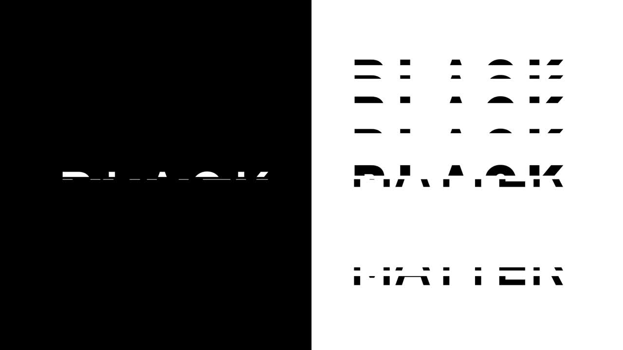 Metter Symbol Typography on black and white background. Background 4K