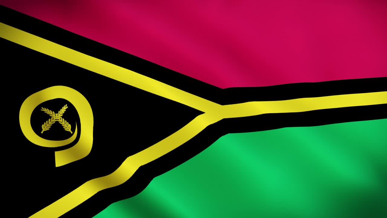 4k 국가 애니메이션 바누아투의 표지판, 바누아두의 발, 바누어 발 흔들기, 바뉴아투의 국가 발 애니메이션.