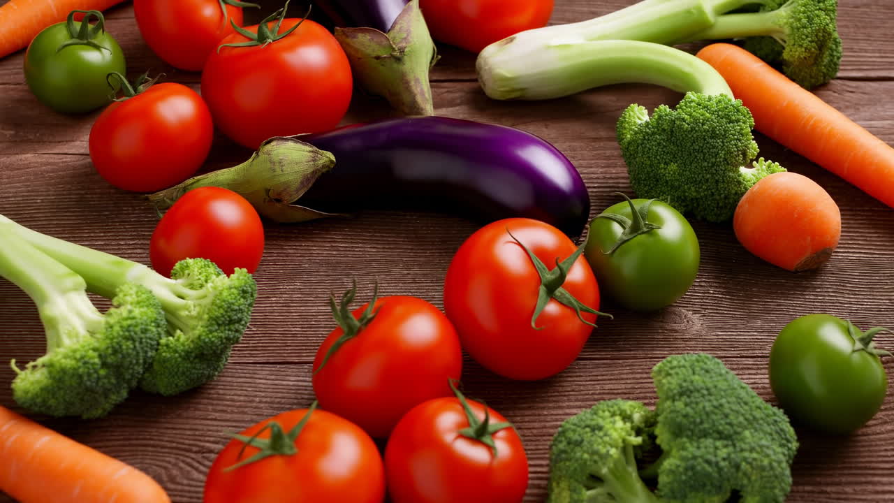 Assortimento di verdure fresche su un tavolo di legno rustico
