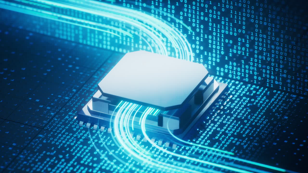 Technology circuit board and core, 3d rendering