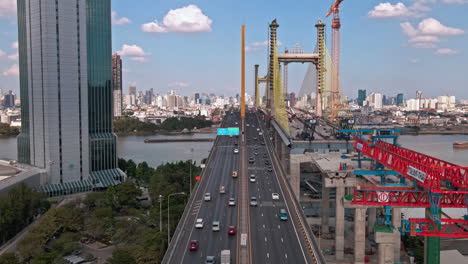 the construction of new bridge in bangkok thailand