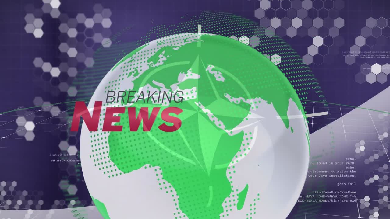 animación del globo y noticias de última hora sobre la bandera de la otan