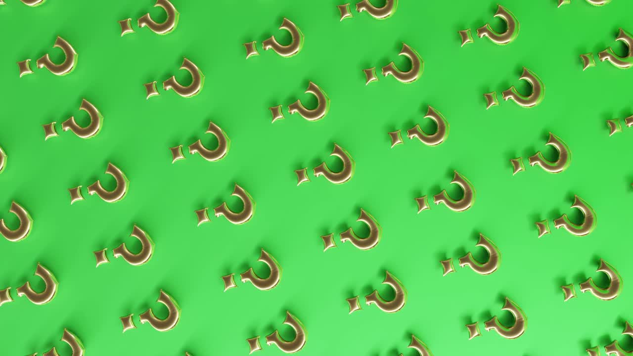 질문표 3d 렌더링 애니메이션은 빨간 바탕에 천천히 움직입니다.