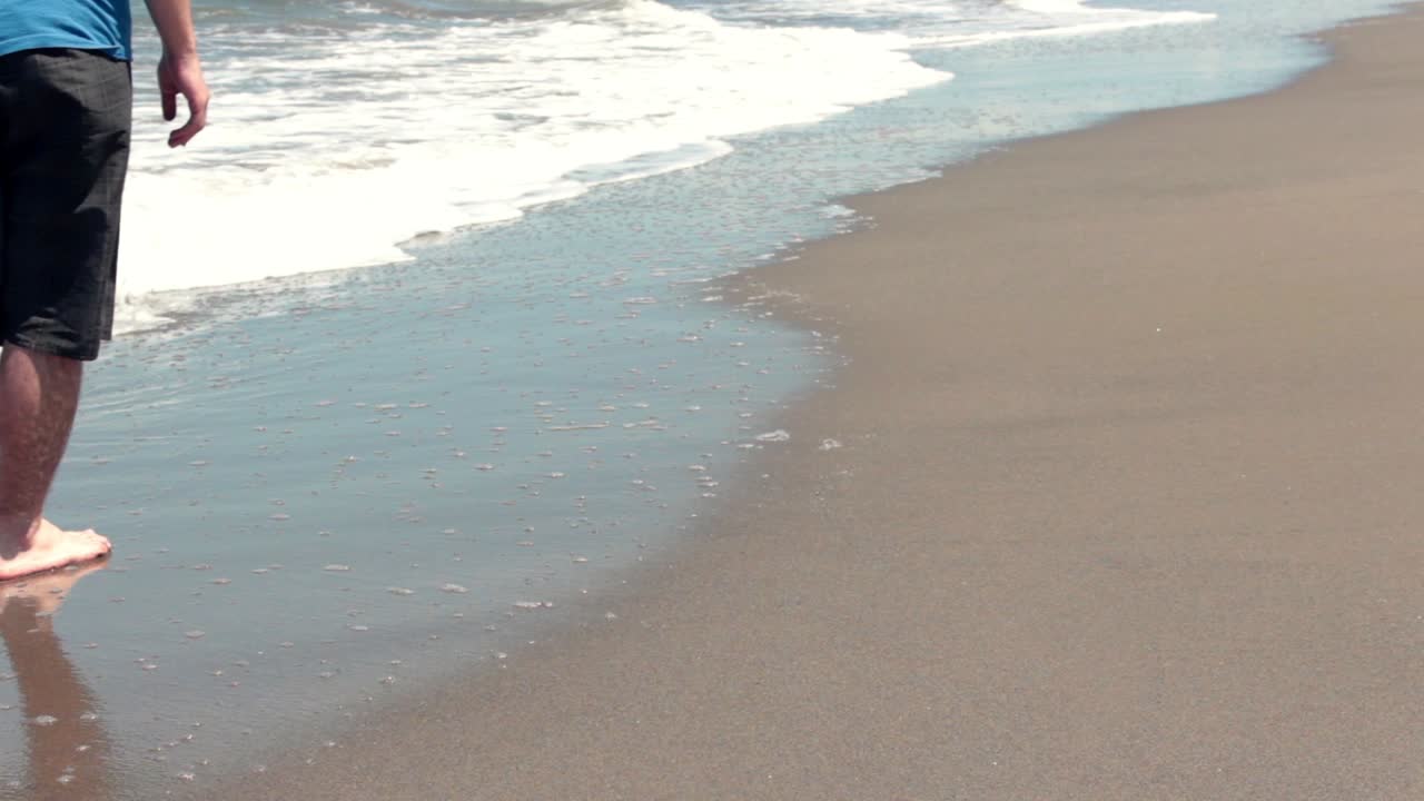 hombre caminando por la playa 2