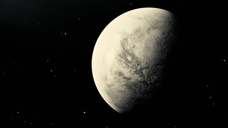 Vista Aproximada de um Planeta no Espaço