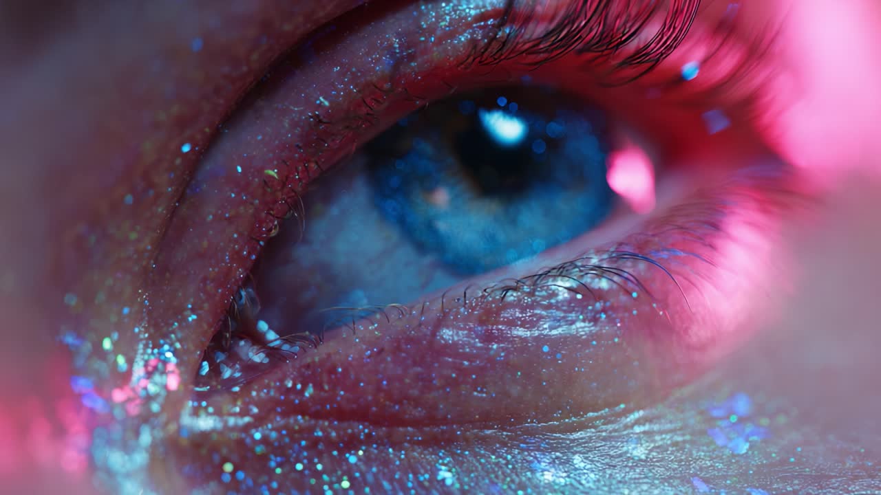 Close-up of an eye with glitter