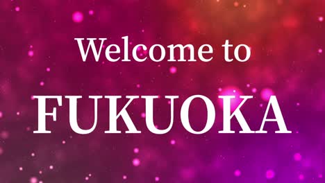 bienvenido a fukuoka mensaje de texto animación gráficos en movimiento