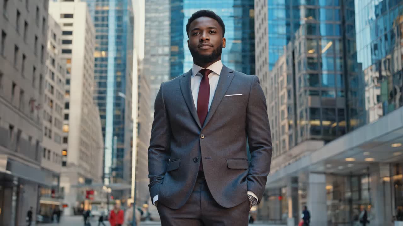 Professional Businessman in City Downtown