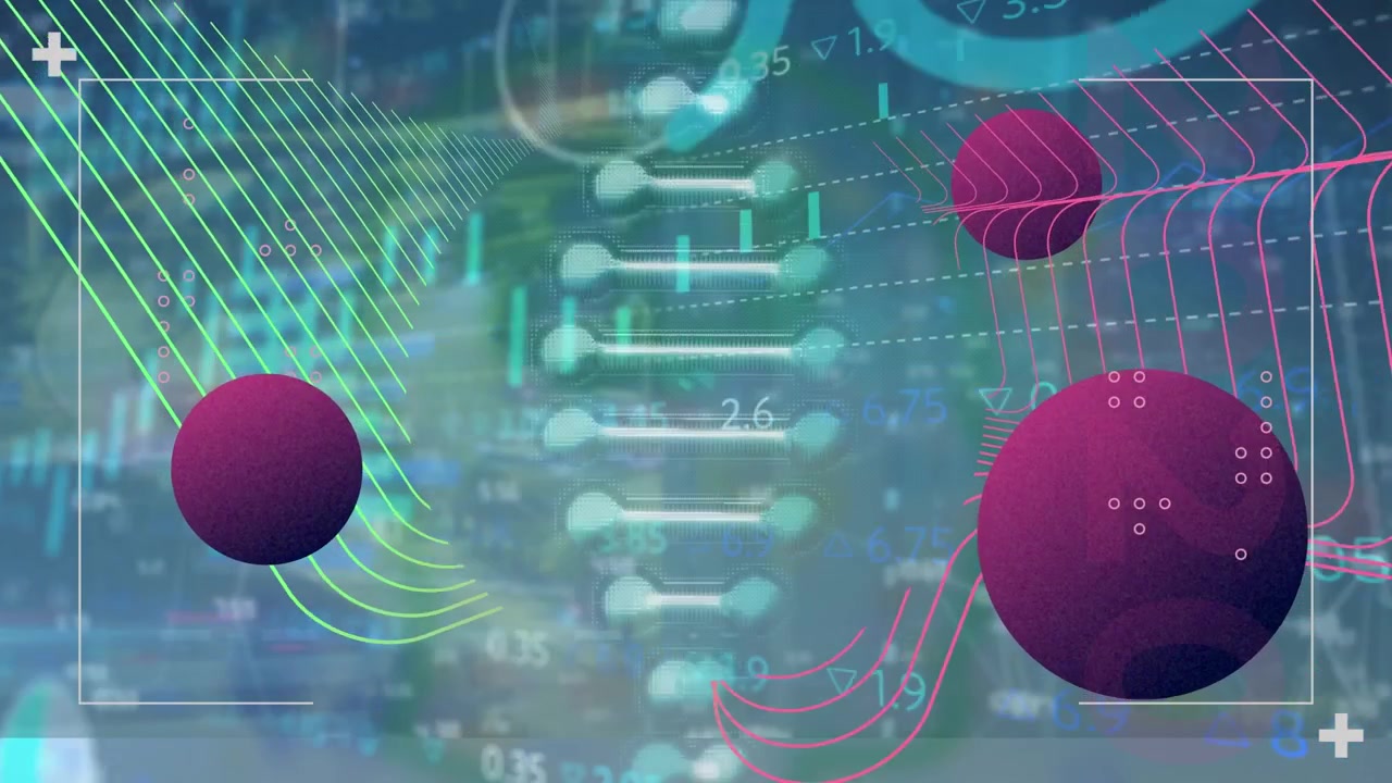 Digital DNA Strand Animation with Financial Data Overlays