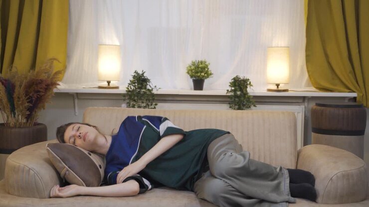 Tired And Sleepy Young woman.