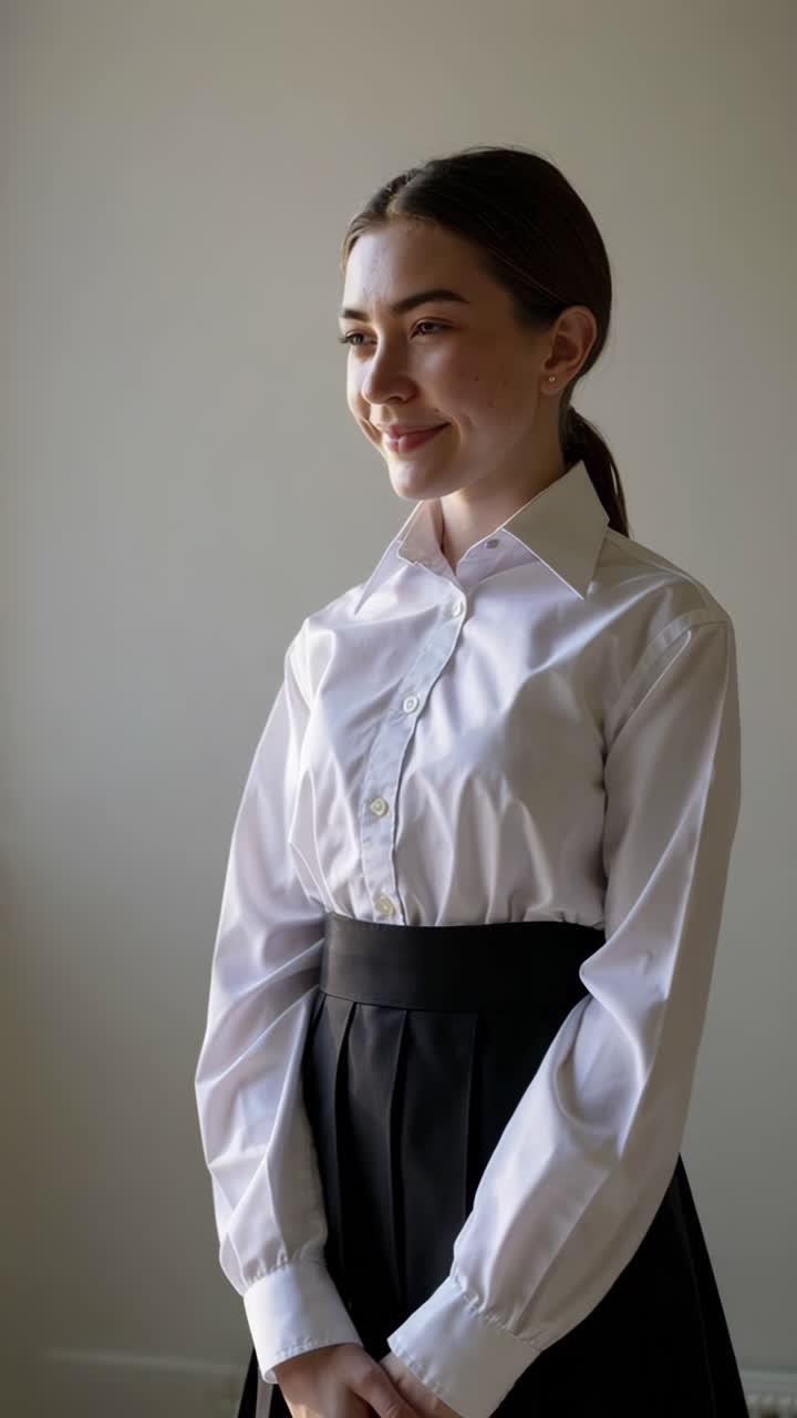 Ragazza adolescente in uniforme scolastica
