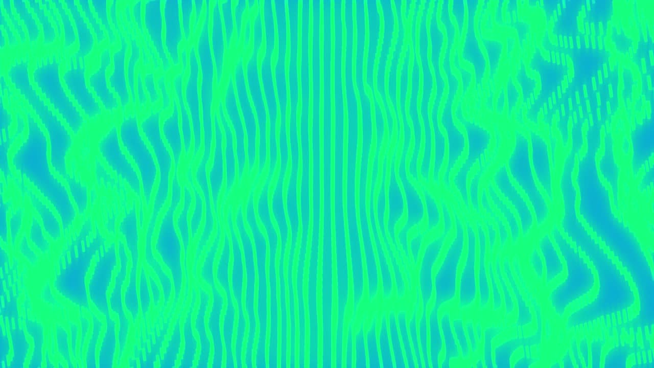 Animation of green neon lights over blue background