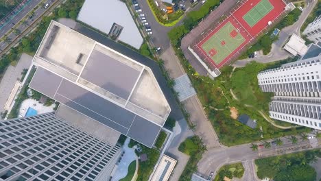 top view of buildings in the city of jakarta, indonesia.