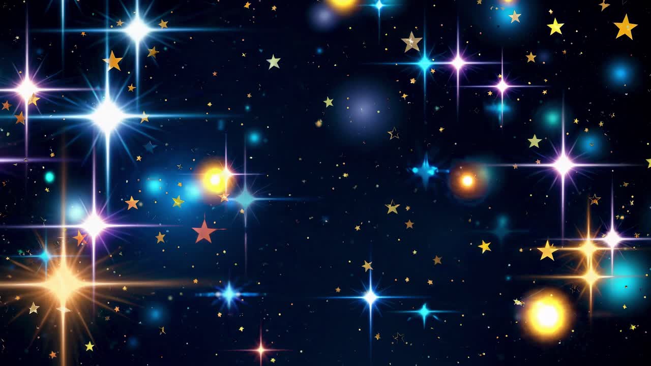 A mesmerizing video concept with a starry night sky theme. The overhead angle captures glowing stars