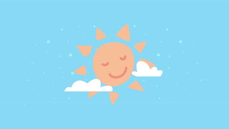 cartoon sun and clouds