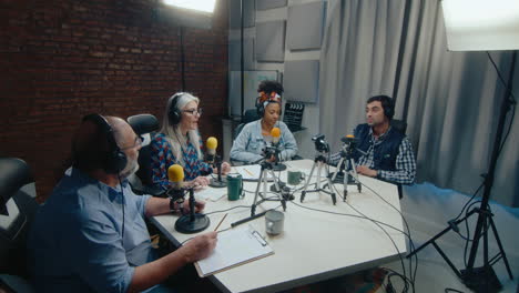 podcast recording session
