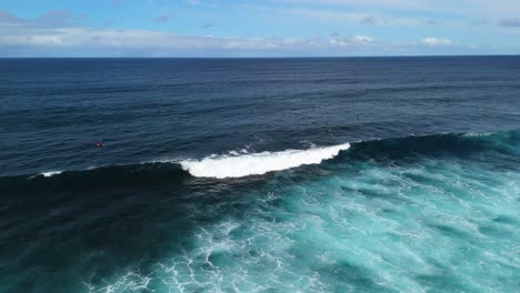 cinematic drone view of surf break in margaret river, western australia