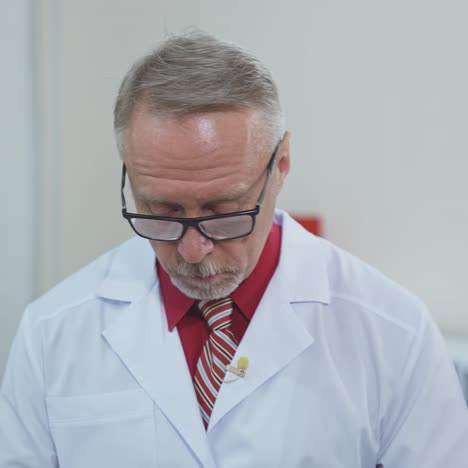 doctor is working in his medical office. discussing medical issues