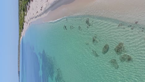 White-beach-and-transparent-waters-at-La-Cueva-in-Dominican-Republic