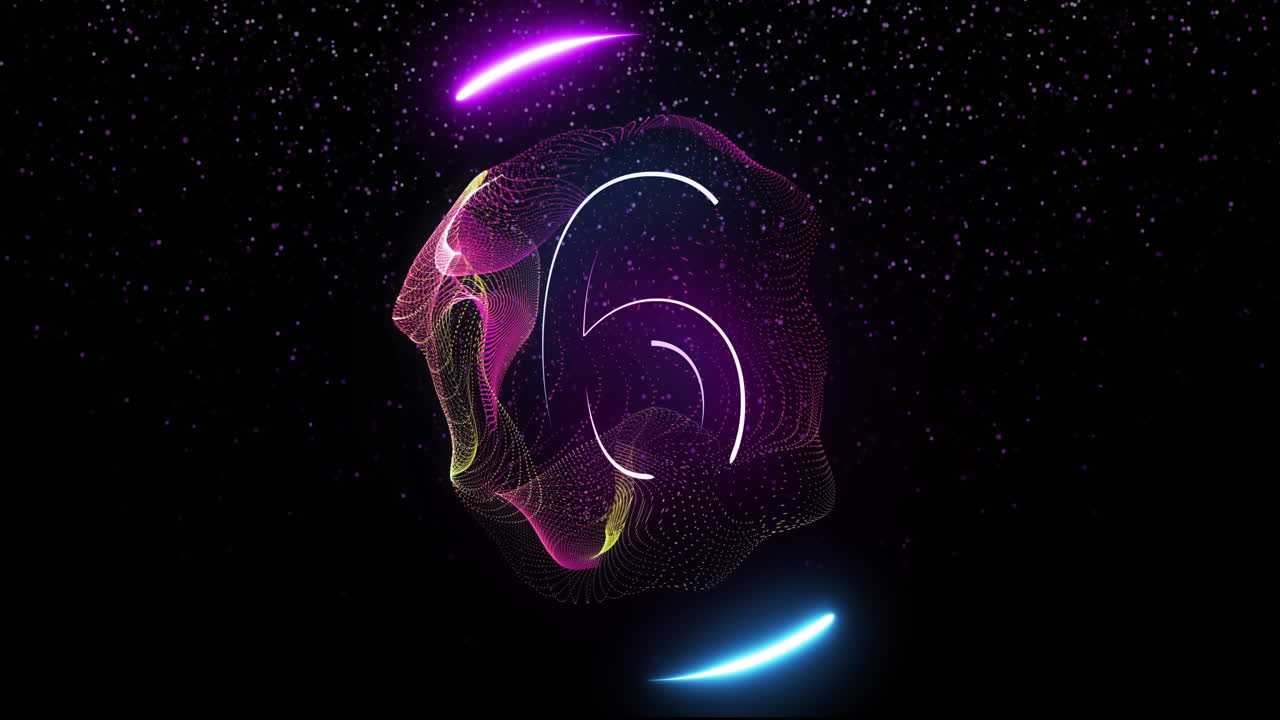 전 세계에 대한 카운트다운과 함께 연결 네트워크의 애니메이션