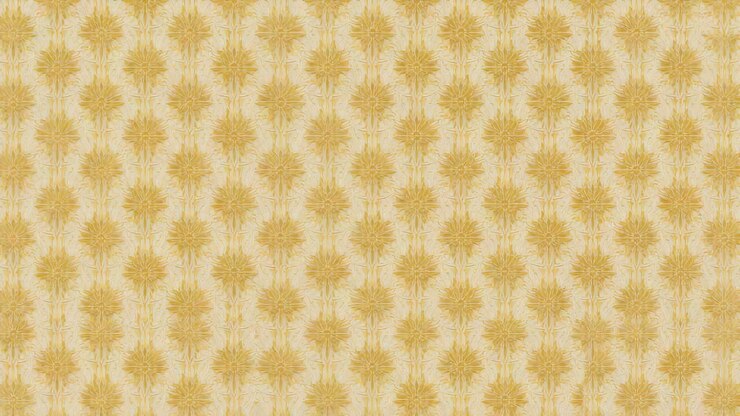Recording camera starting capturing closeup wallpaper at room, with golden sunburst motifs