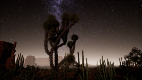 hyperlapse in death valley national park desert moonlit under galaxy stars