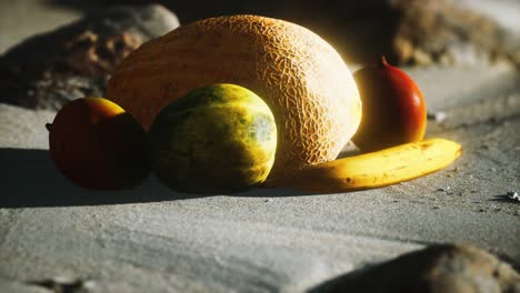 Desert-melon-on-the-sand-beach