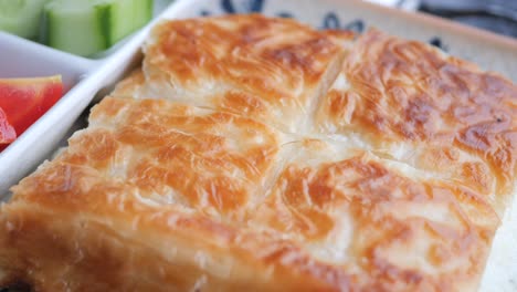 delicious turkish pastry with cheese and spinach