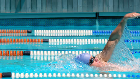 male swimmer swimming inside pool 4k