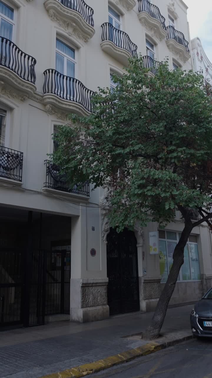 Building with Balconies and Tree