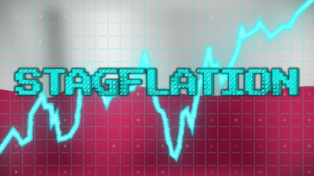 폴란드 발에 대한 데이터 처리 및 스태그플레이션 텍스트의 애니메이션