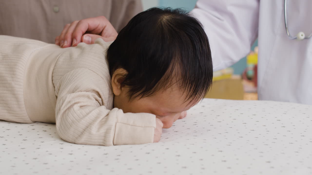Baby examination by a pediatrician