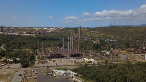 closed refinery along the highway in puerto rico near ponce