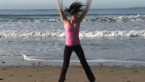 Woman-Enjoying-Beach-Life