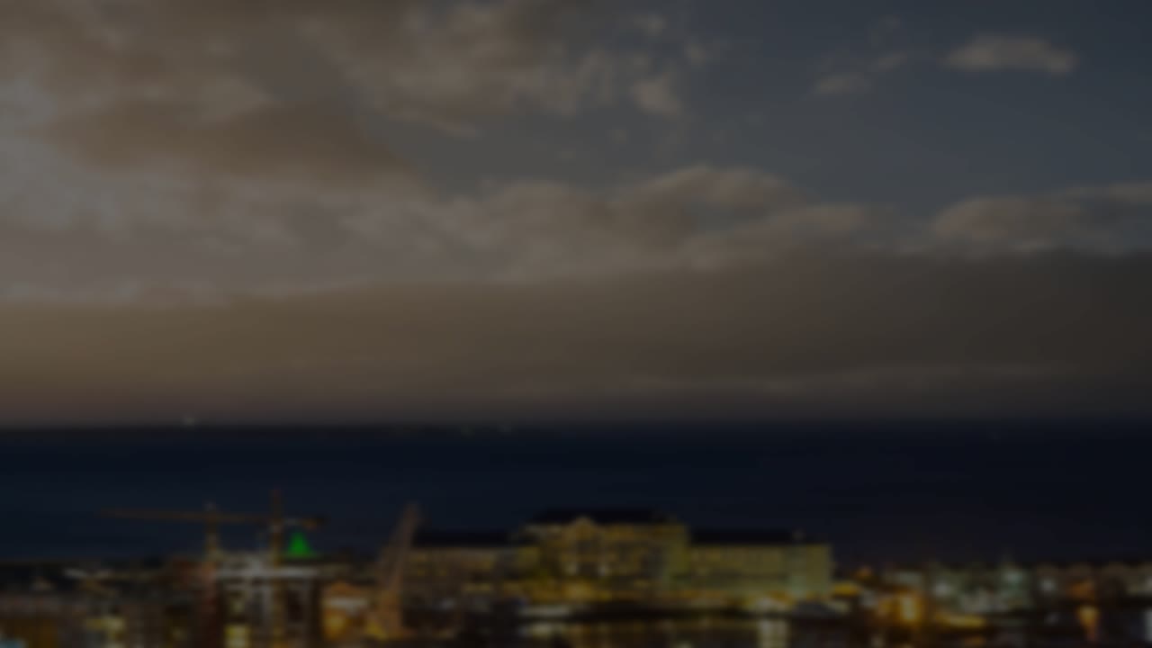 Faint cyan circuit lines appearing, CRYPTO forming, glowing and revealing tech title over dusk city