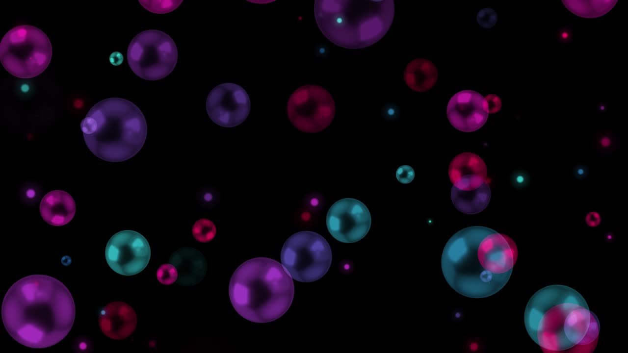 Flying Spheres Abstract Loopable Animation, Black Background
