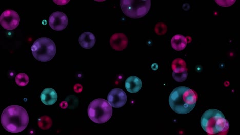 flying spheres abstract loopable animation, black background