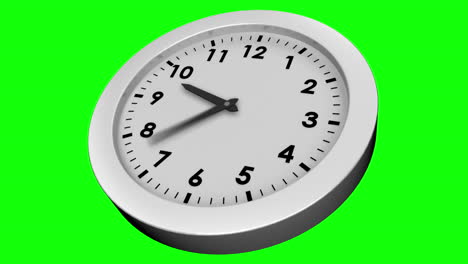 ticking clock on green background