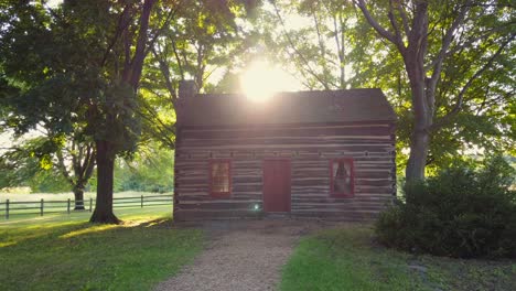 movement-behind-the-fence-of-the-Historic-site-at-the-Peter-Whitmer-Farm-location-in-New-York-in-Seneca-County-near-Waterloo-Mormon-or-The-Church-of-Jesus-Christ-of-Latter-day-Saints