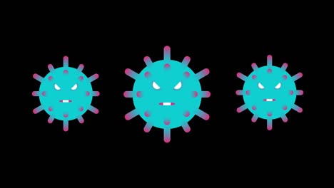 three viruses covid-19. transparent background