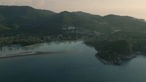 thailand koh phangan aerial drone sunset