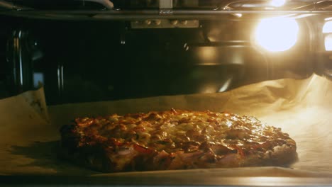 hornear la pizza en el horno