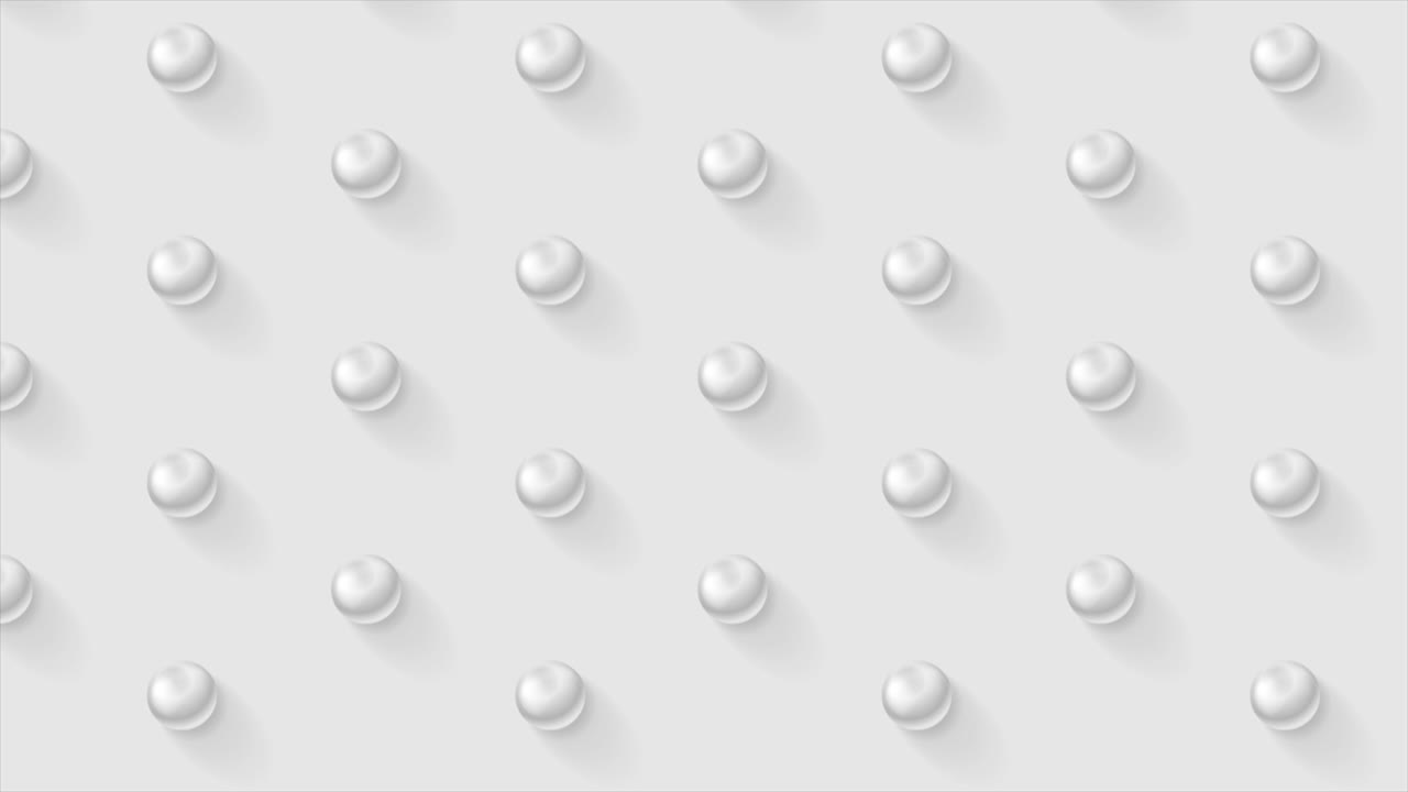 fondo de movimiento de tecnología minimalista abstracto con bolas 3d brillantes