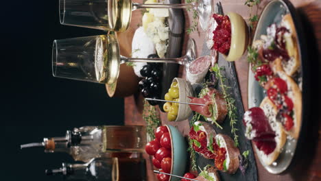wine and appetizers still life