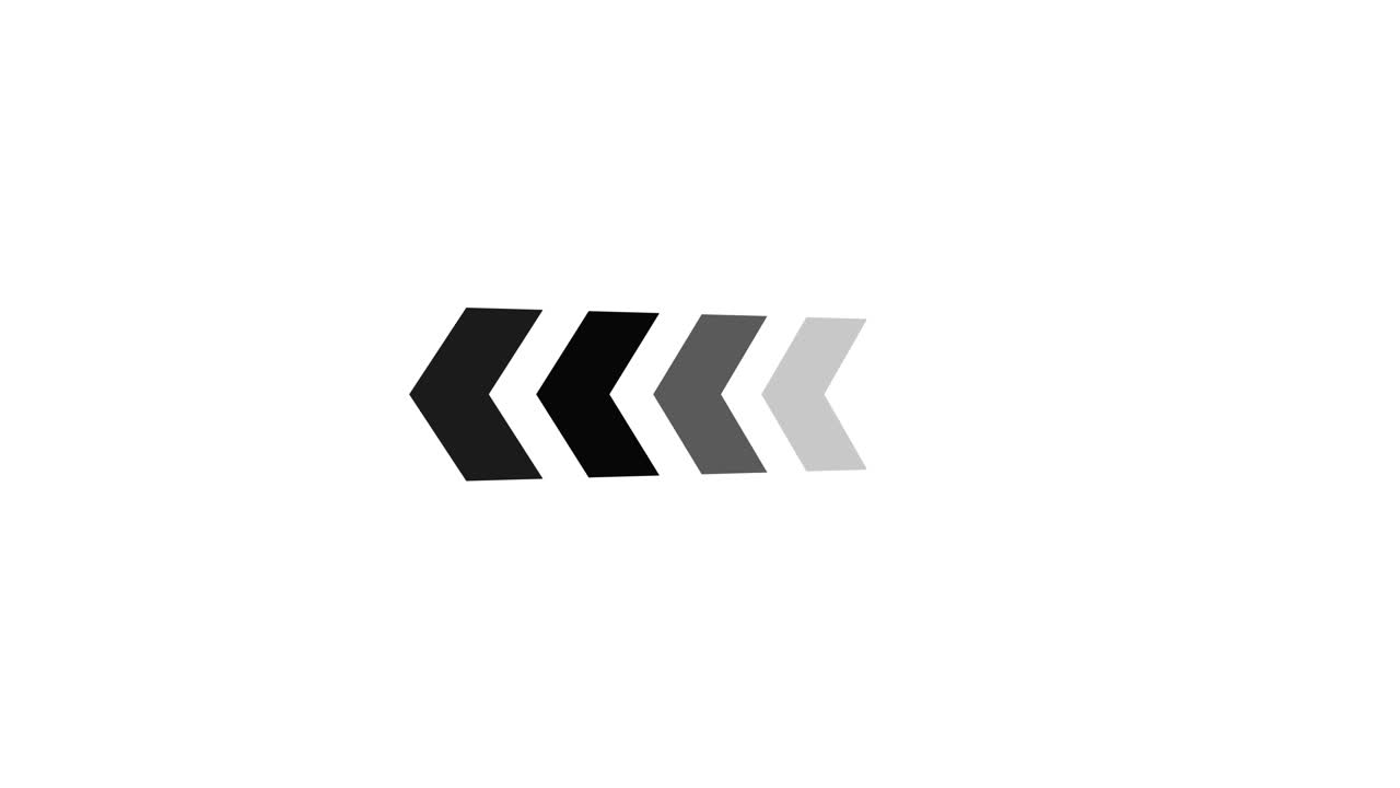 Black arrow icon direction concept animation isolated on white background
