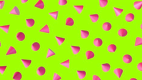 fondo abstractamente colorido con rosquillas geométricas simples voladoras o flotantes. animación 3d decorativa multicolor con bucle. brillante composición de movimiento moderno.