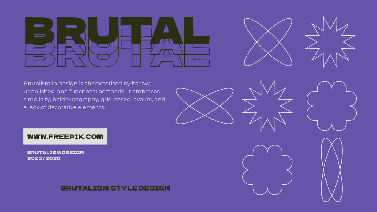 Brutalism Design Style with Abstract Geometric Shapes